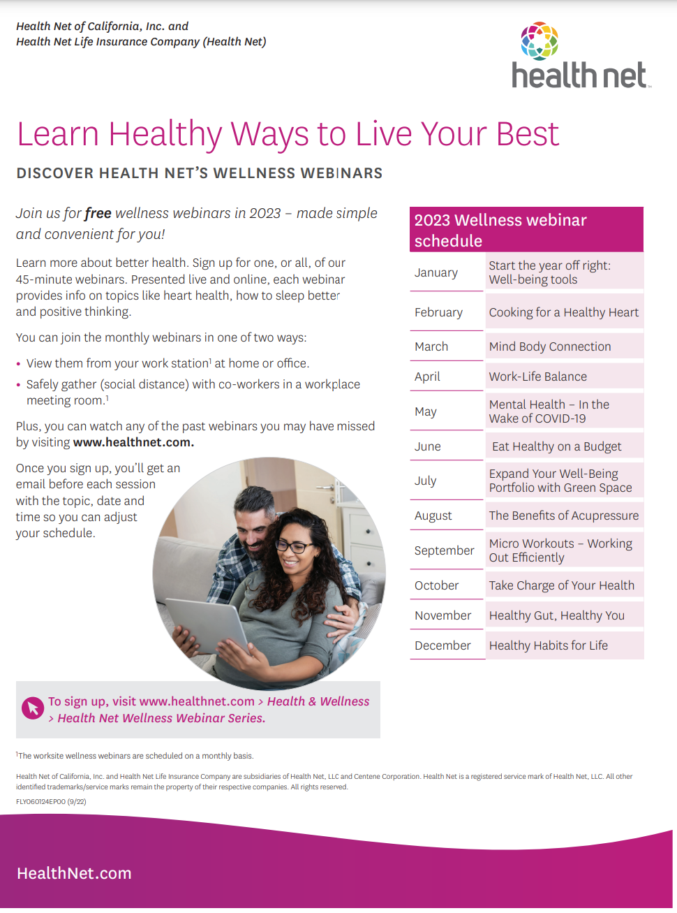 Healthnet webinars