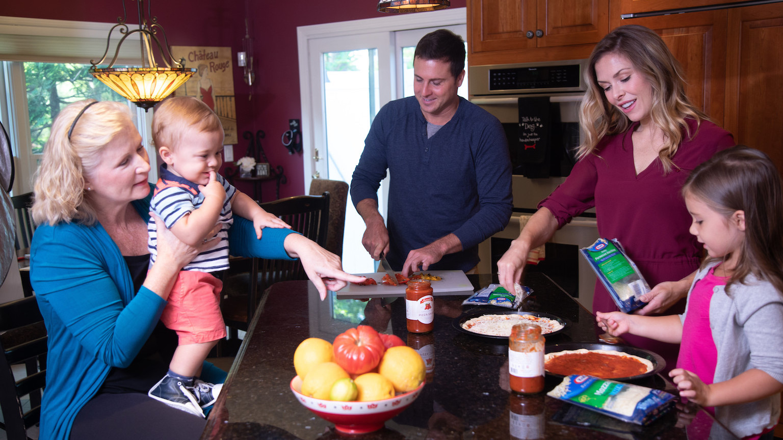 family in the kitchen