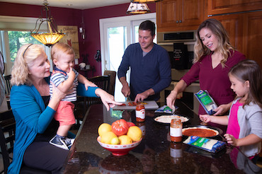 family in the kitchen